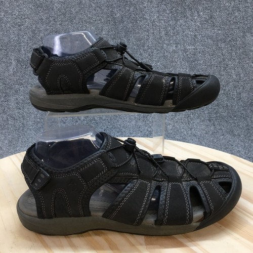 Khombu Sandals Mens 10 M Travis Hiking Walking Fisherman Gray Black Closed Toe