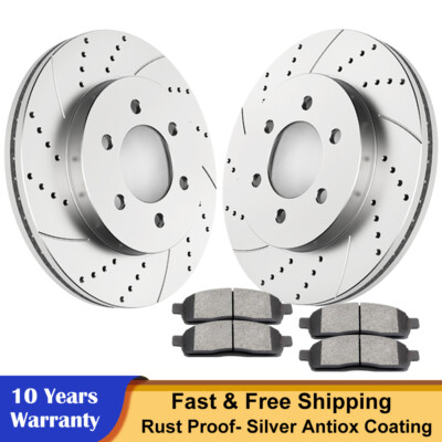 #ad #ad 4WD Front Drilled Rotors Ceramic Brakes Pads for 2004 08 Ford F 150 Mark LT Kits $91.86
