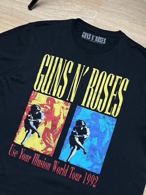 Guns N Roses Use Your Illusion 1992 Black Band T Shirt Size L | eBay