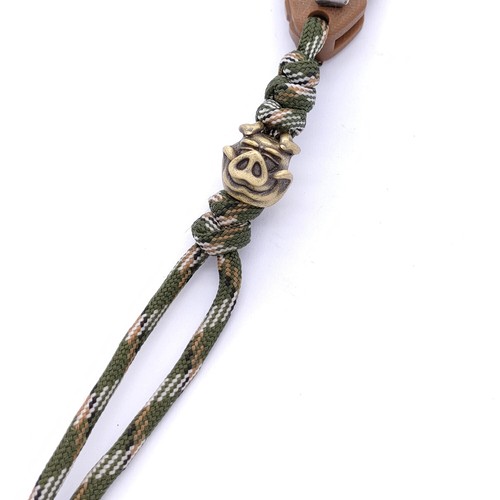 EDC Gear Brass Pig Knife Bead DIY Umbrella Rope Keychain Tool Lanyard Pendant - Picture 6 of 12