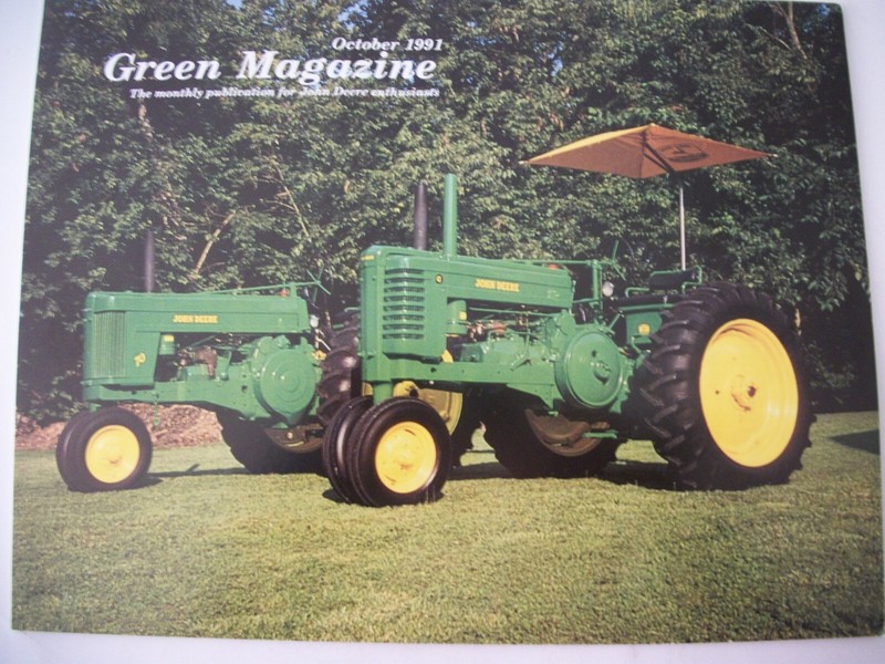 JOHN DEERE 1953 70 all fuel, 1949 model G tractor  GREEN MAGAZINE October 1991