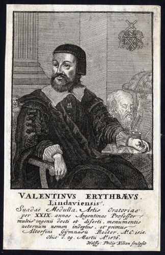 Antique Print-VALENTINUS ERYTHRAEUS-AUTHOR-PORTRAIT-Wolfgang Philip Kilian-1720 - Picture 1 of 1