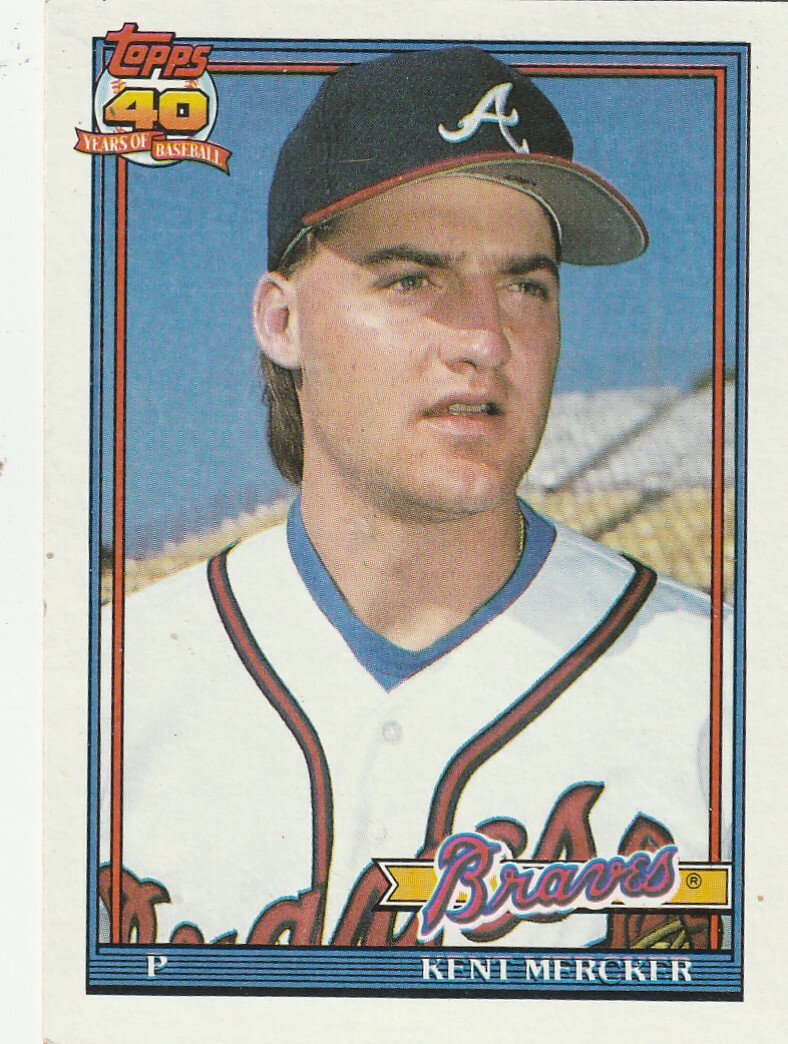FREE SHIPPING-MINT-1991 Topps Kent Mercker #772 BRAVES-40 YEARS OF BASEBALL