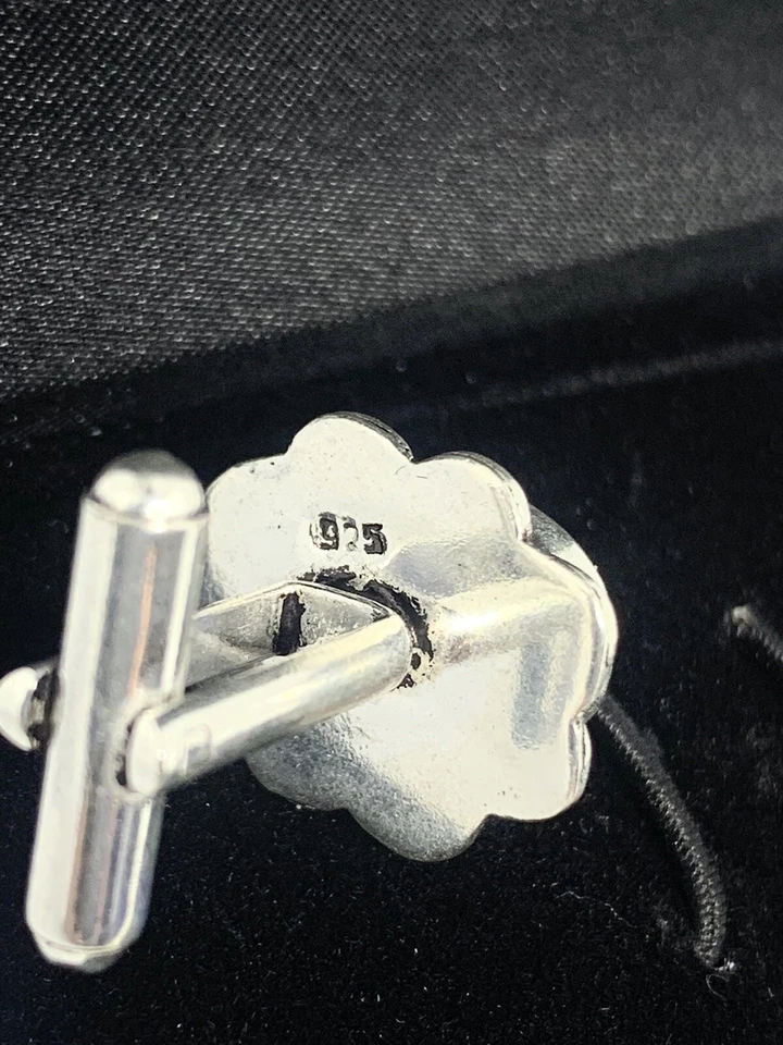 GEMELOS DE PIEDRA PRECIOSA 925 HECHOS A MANO PARA HOMBRE VENDEDOR DEL REINO UNIDO-EN CAJA DE GEMELOS Foto 3 de 3