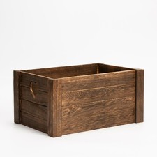Wickerfield Burn Finsh Wooden Crate Heart Design Home Storage Box