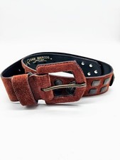 VR San Marcos Leather Los Angeles 2" Wide Suede Belt Women's Size Med Boho Vtg