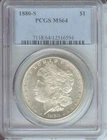 1880-S MORGAN SILVER DOLLAR S$1 PCGS MS64 MS-64 SAN FRANCISCO BEAUTIFUL Near GEM