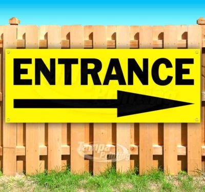 ENTRANCE Advertising Vinyl Banner Flag Sign Many Sizes ARROW