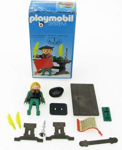 PLAYMOBIL 3375 Patrizier Figur Tisch Tintenfass Zubehör in OVP 1977 KLICKY BOX - Picture 8 of 9