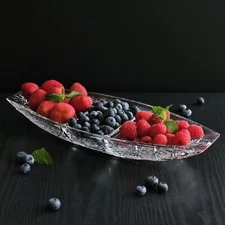 Bohemia Crystal 14'' 3-compartment Crystal Plate Hand Cut Queen Lace 500 P. K.