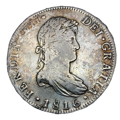 ヴィンテージ　純銀　コンパクト 1816 JJ - MEXICO UNDER SPAIN, KING FERDINAND VII, 8 REALES SILVER