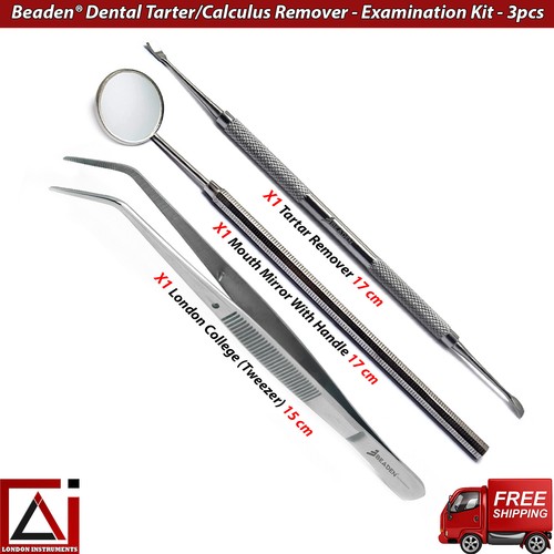 Removedor de sarro dental universidad pinzas de algodón espejo bucal dental con mango X3 - Imagen 5 de 5