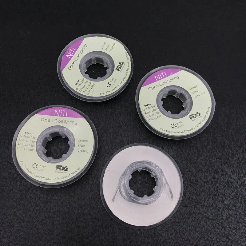 Carrete de resorte helicoidal abierto Niti para ortodoncia dental .008/010/012/014 pulgadas 914 mm Foto 3 de 4