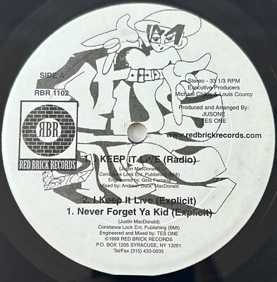 Jusone - Keep It Live EP- 1999 US 12  Vinyl Record - C.C. Productions Red Brick