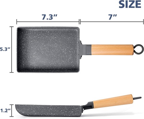 Tamagoyaki Pan Square Japanese Omelette Pan,Non-Stick Egg Roll Pan,Rectangle Fry - Picture 19 of 26