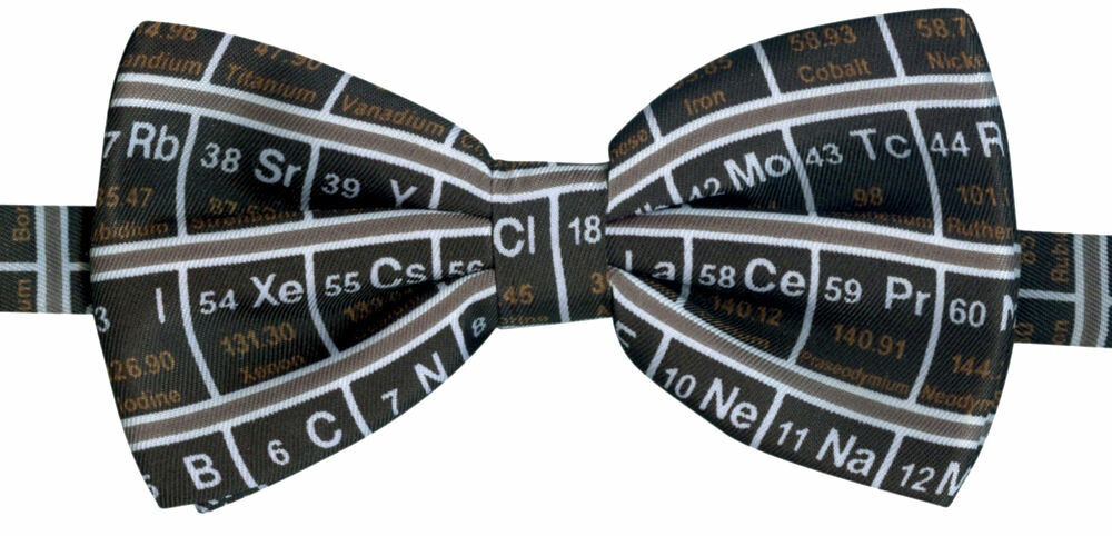 THE TIE STUDIO - Periodic Table of Elements on Grey Men's Novelty Bow-tie