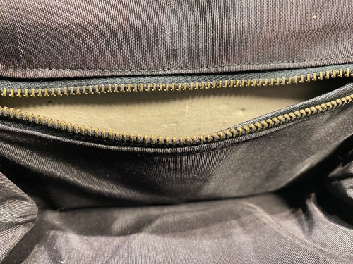 Vintage schwarze Lackleder Clutch Geldbörse mit wechselbarem Netzmuster - Bild 9 von 16