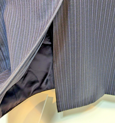 Hickey Freeman Wool Pinstriped Suit Jacket Coat Blazer Gray Mens Size 42R - Picture 10 of 10