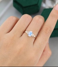 Natural Moonstone Ring - Handcrafted Sterling Silver Jewelry for Women
