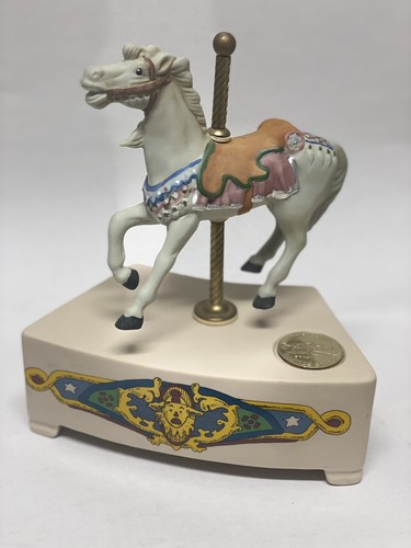 Tobin Fraley Carousel Horse Music Box Limited Edition Coin Signed on Belly Clown - Picture 10 of 10