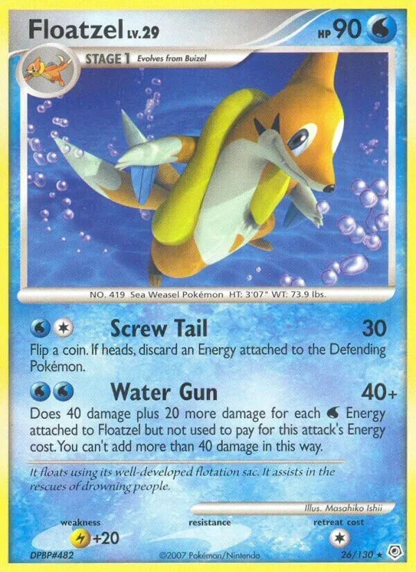 Floatzel 26/130 Diamond & Pearl Moderate Play Pokemon DNA GAMES