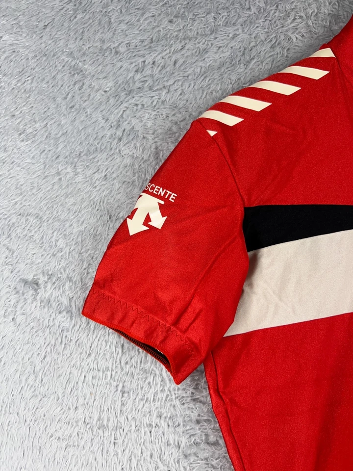 VINTAGE Descente Cycling Jersey Womens Medium Red White Nylon Blend Made Japan - Image 3 of 4
