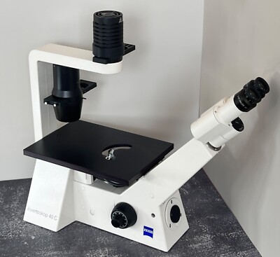 Zeiss Invertoskop 40C Inverted Microscope w/ 5x 10x 20x Plan Objectives