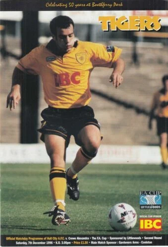 Hull City Home Teams F-K Football FA Cup Fixture Programmes (1990s)