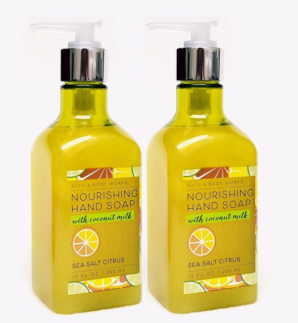 2 Bath & Body Works SEA SALT CITRUS Nourishing Gel Hand Soap WITH