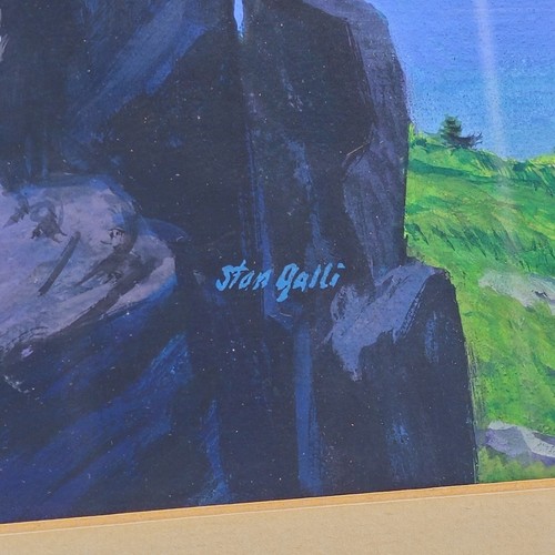Stan Galli (1912-2009) Mountain Goat Family - Original Gouache On Board Painting - Picture 6 of 12