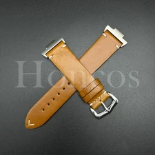 L/Brown Genuine Leather Vintage Oil Watch Strap Band Fits for Tissot PRX Adapter