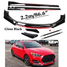 Front Bumper Lip Spoiler Splitter Body Side Skirt For Hyundai Veloster Body Kit