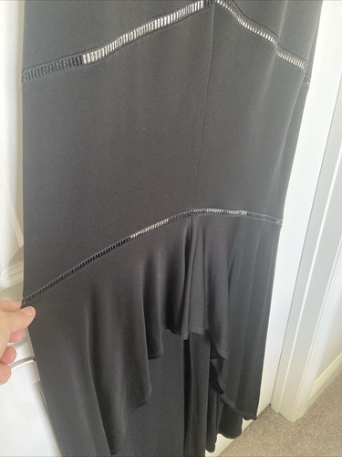 VTG Cocktail Dress Black Sz 8 David Meister Spaghetti Straps Maxi Lined NYE - Picture 13 of 14