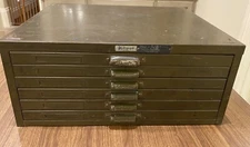 Vintage Multi graph 6 Drawer Metal Printers Tray Property - Air-force US Army