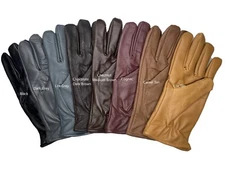 Men's GENUINE SHEEPSKIN soft leather winter gloves w/ fleece lining  S- 3XL