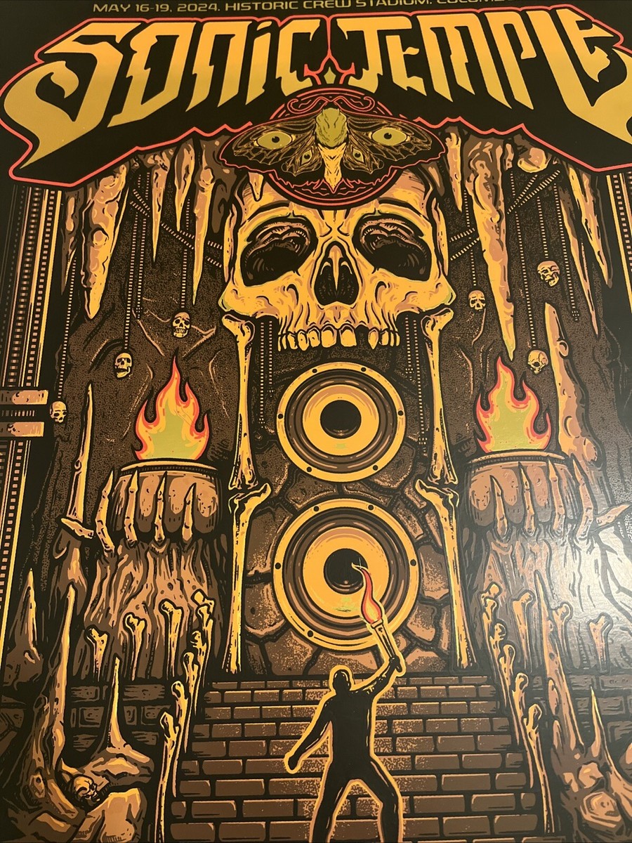 Sonic Temple Music Festival 2024 Chamber Foiled Litho Poster New