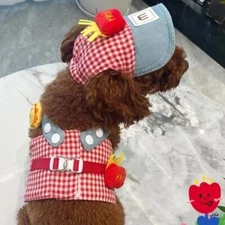 Cute Pet Dog Harness Leash + Vest Hat Puppy Cat Collar For Chihuahua Maltese