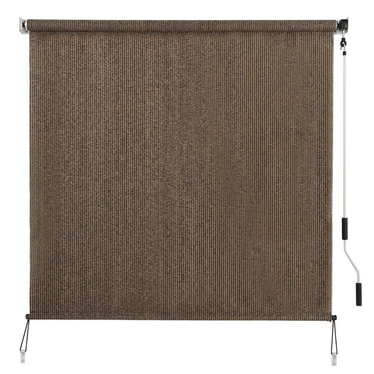CRUDATE Outdoor Sunshade Roller Shades, Exterior Cordless Roll Up Shades Blinds