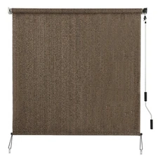 LUCKUP Outdoor Sunshade Roller Shades, Exterior Cordless Roll Up Shades Blinds