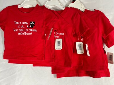 Little TeeZ Red Shirts ''Don't Look at Me The Smell Is Coming from Daddy'' 6 sizes