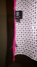 2 CHIC 100% Cotton Long Scarf with Metal 『2』 Charm 20 x 72 NEW
