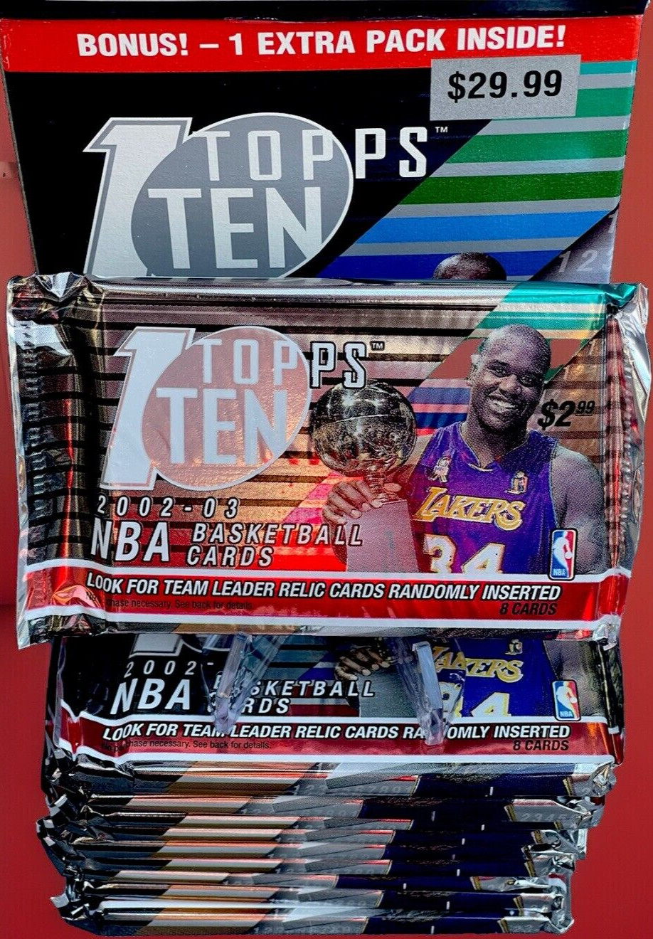 Thumbnail - 2002-03 Topps Ten Nba Basketball Pack 8 Cards O´neal Auto? Jordan