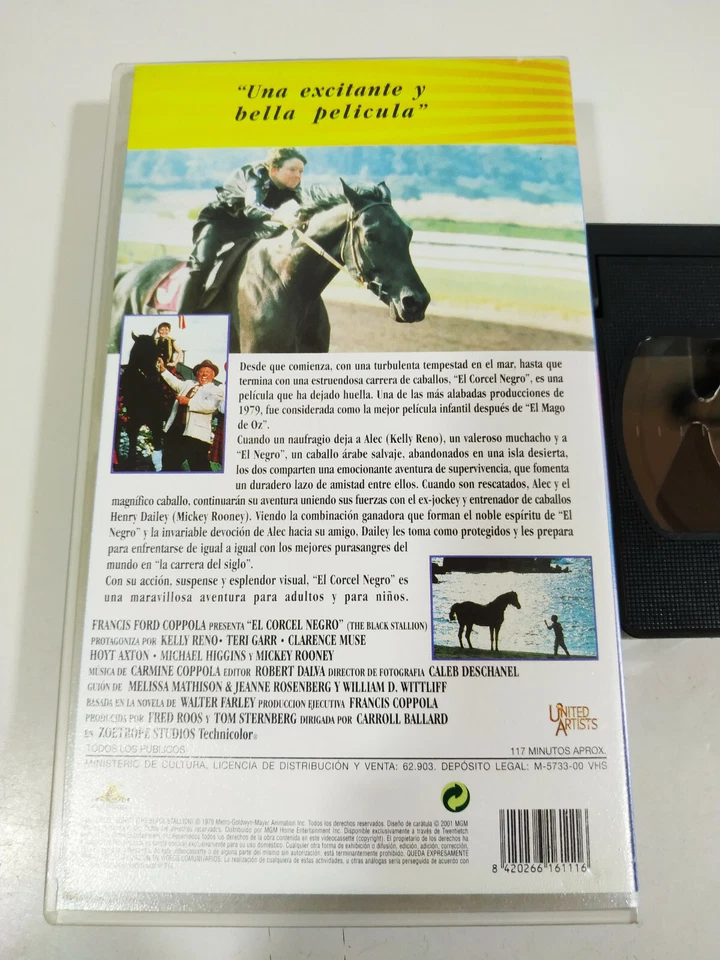El Corcel Negro Francis Ford Coppola - VHS Cinta Español - 2T - Immagine 2 di 3