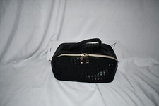 ZAUKNYA Extra Large Makeup Organizer, PU Leather in Black Checkered/Black NEW De