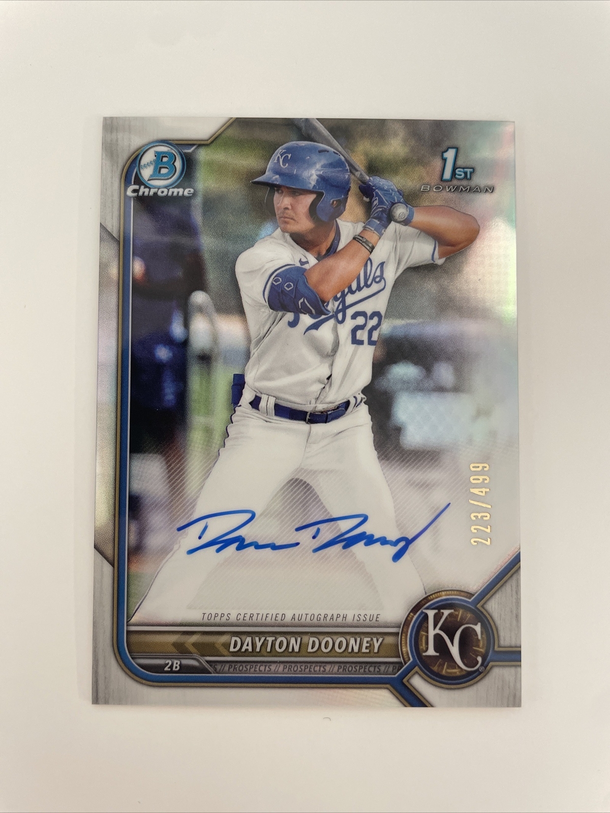 2022 Bowman Chrome Dayton Dooney Refractor Autograph /499 Bowman 1st Royals D809