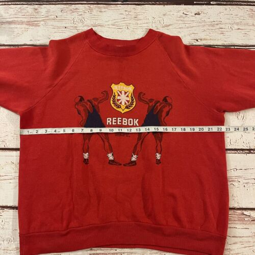 Reebok Sweater Youth XL Vintage 90s 00s Y2K Athletic Pullover Crewneck Red - Picture 7 of 8