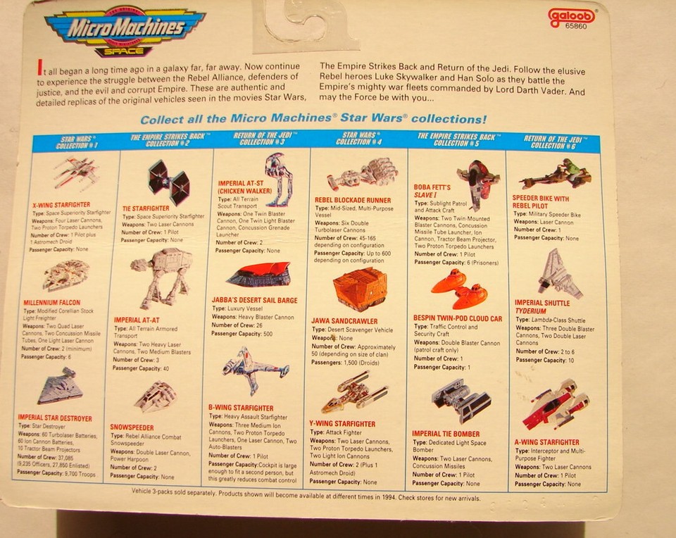 Star Wars Micro Machines Collection Vi 6 Ideal 1994