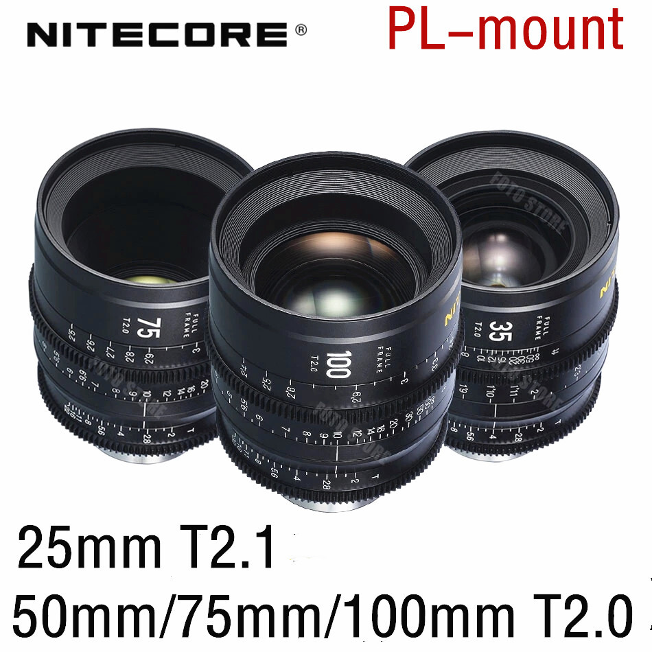NITECORE Cinema Film Lens 25mm T2.1 50mm 75mm 100mm T2.0 For