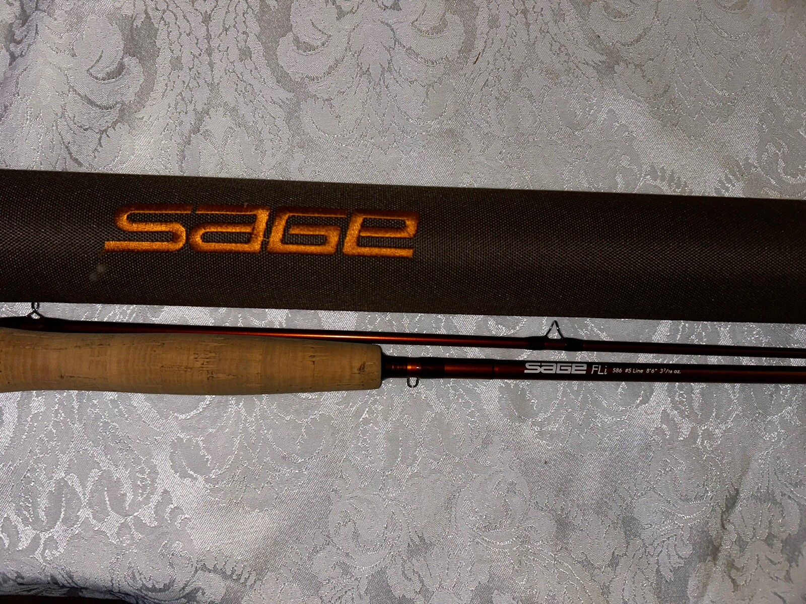 Sage Fli fly rod 8’6” 586 5 Line. Rod Wght 3 7/16oz Including Sage Fly