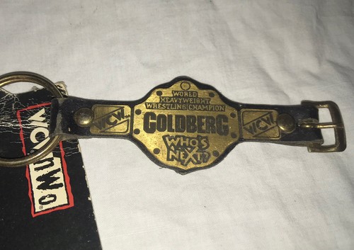 Vintage 1999 WCW Goldberg WRESTLING 4" Heavy Weight World Champion Belt Keychain - Picture 3 of 4